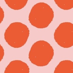big dots red on pink