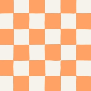 jumbo // Retro Checker Checkerboard in Papaya Orange