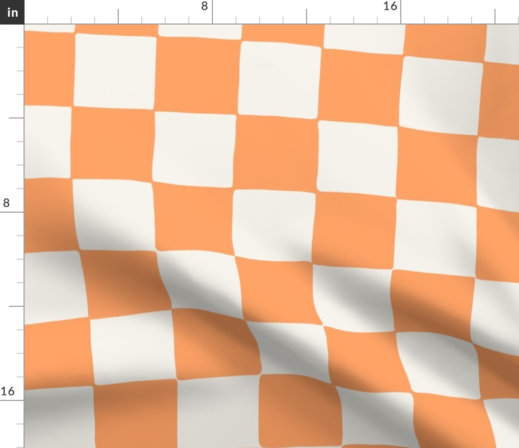 jumbo // Retro Checker Checkerboard in Papaya Orange