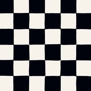 jumbo - Retro Checker Checkerboard in Blackest Black