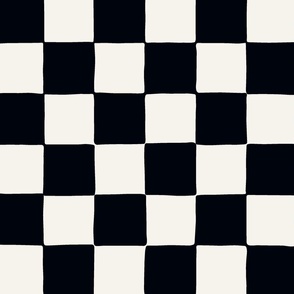 jumbo //  Retro Checker Checkerboard in Blackest Black