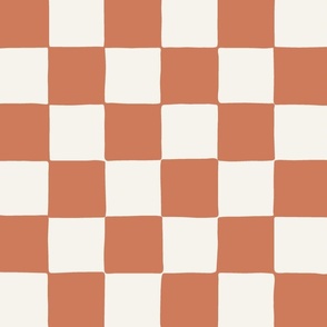 jumbo // Retro Checker Checkerboard in Brandied Melon Brick Red