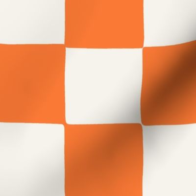jumbo // Retro Checker Checkerboard in Tangerine Jaffa Orange