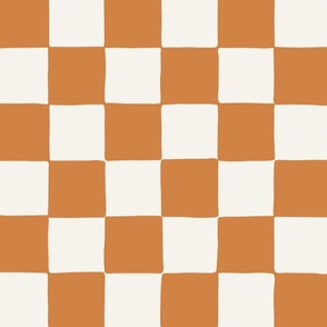 jumbo // Retro Checker Checkerboard in Topaz Copper Orange