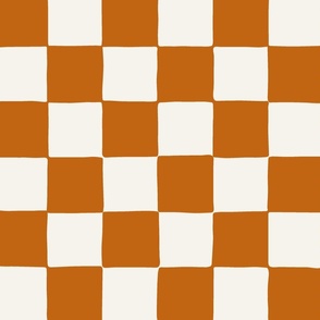 Retro Checker Checkerboard in Marmalade