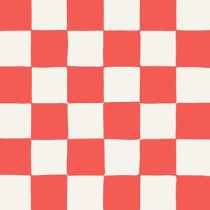 jumbo // Retro Checker Checkerboard in Watermelon Red