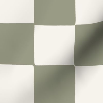 jumbo // Retro Checker Checkerboard in Sage Green Tea