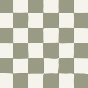 jumbo // Retro Checker Checkerboard in Sage Green Tea