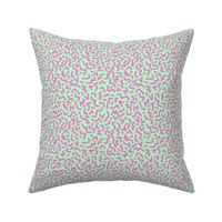 Nineties revival zigzag worms confetti abstract colorful neon geometric strokes pink on mint