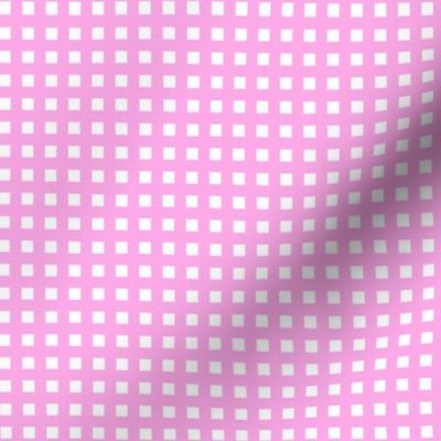 Nineties revival basic gingham geometric check plaid design hot pink on white