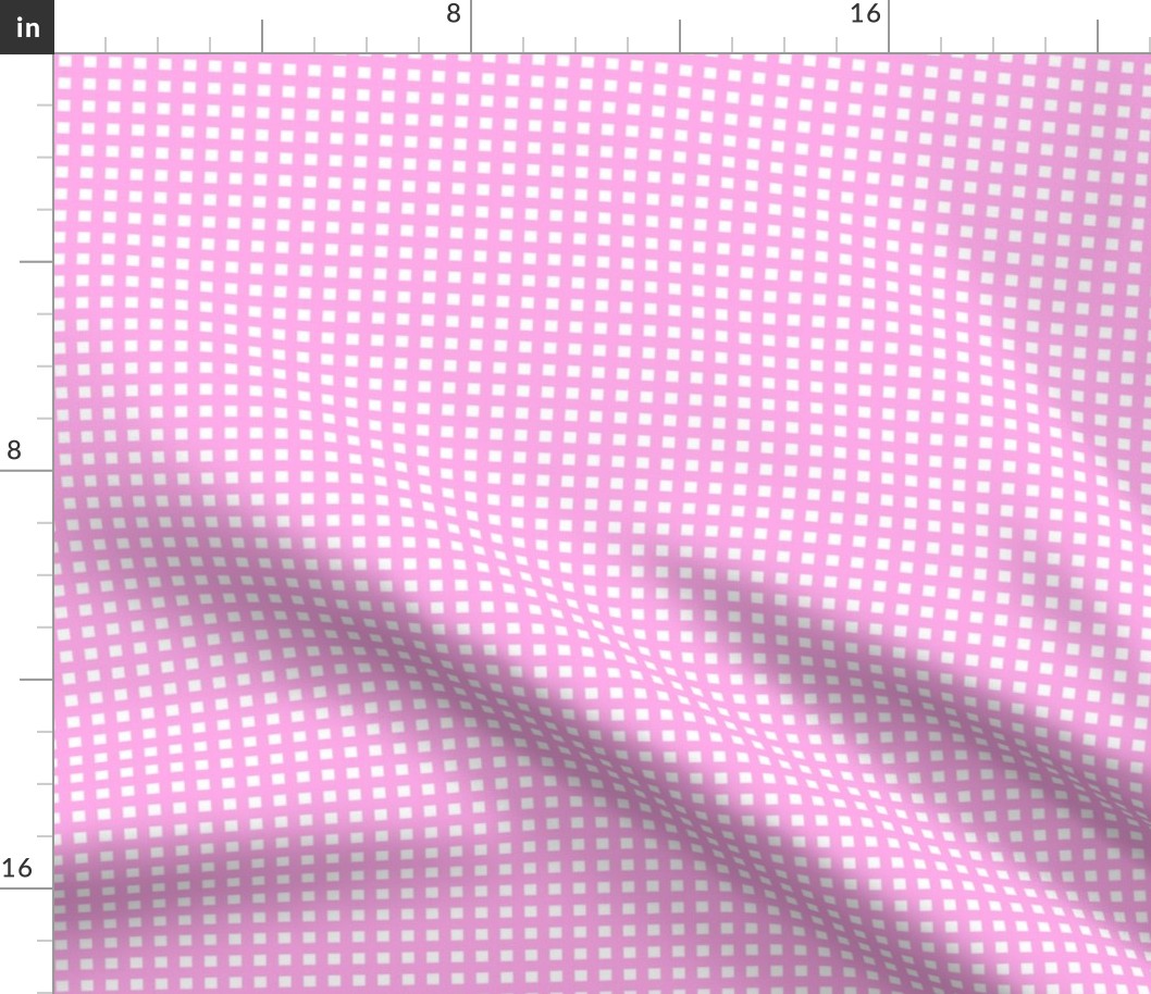 Nineties revival basic gingham geometric check plaid design hot pink on white