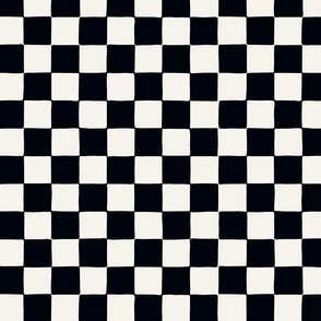 Medium // Retro Checker Checkerboard in Blackest Black