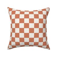 Medium // Retro Checker Checkerboard in Brandied Melon Brick Red