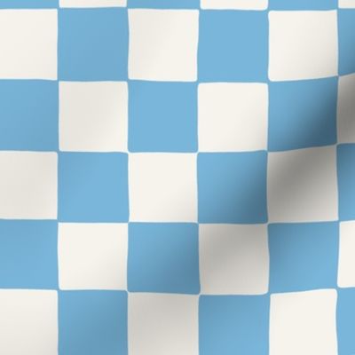 Medium // Retro Checker Checkerboard in _Bright Blue Sea