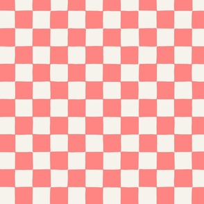 Medium // Retro Checker Checkerboard in Hot Pink