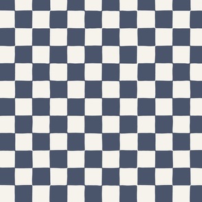 Medium // Retro Checker Checkerboard in Indigo Blue