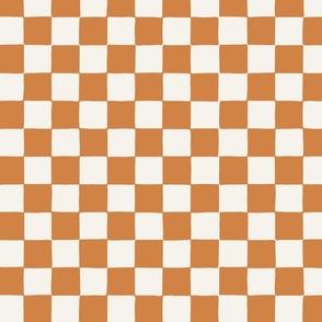 Medium // Retro Checker Checkerboard in Topaz Copper Orange