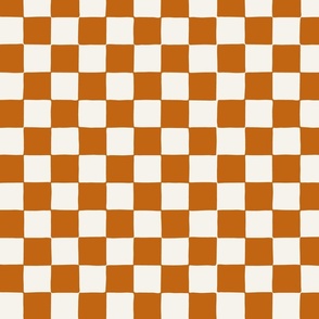 Medium // Retro Checker Checkerboard in Marmalade
