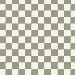 Medium // Retro Checker Checkerboard in Sage Green Tea