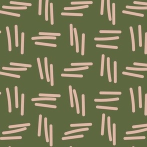 370 - Olive Green and blush organic strokes non directional coordinate - 100 Patterns Project: jumbo scale for wallpaper, home décor, bed linen, soft furnishings