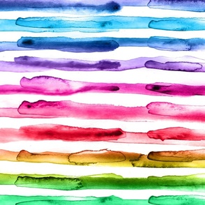 Watercolor Stripes Rainbow