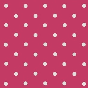 (S) Traditional White Polka Dots on Hot Pink