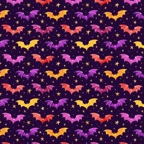  Watercolor Bats Warm Purple Micro
