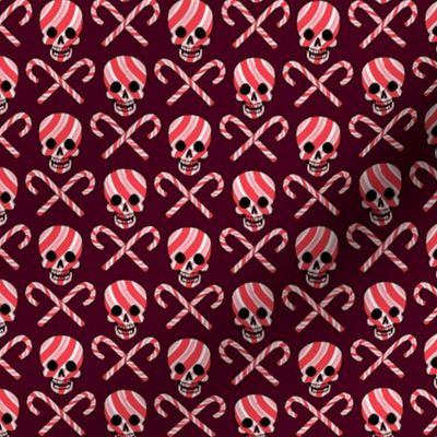  Christmas Cross Bones Maroon 1/2 Size