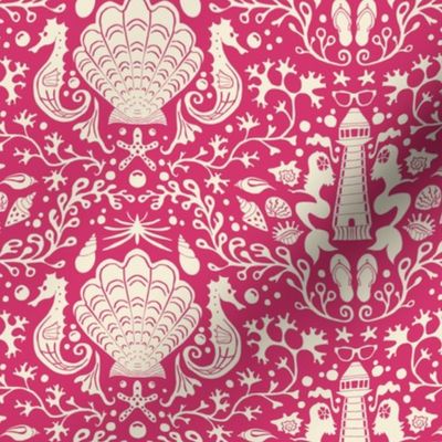 summer beach damask raspberry sorbet small