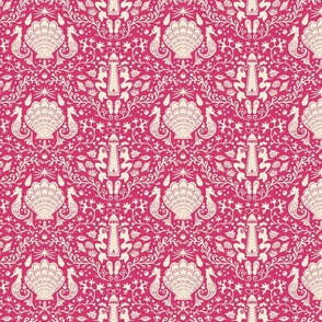 summer beach damask raspberry sorbet small