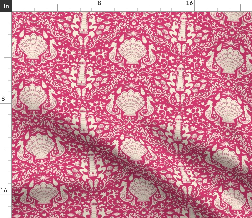 summer beach damask raspberry sorbet small