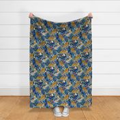 Dancing Jaguar Jungle - Grey Blue - Medium Scale