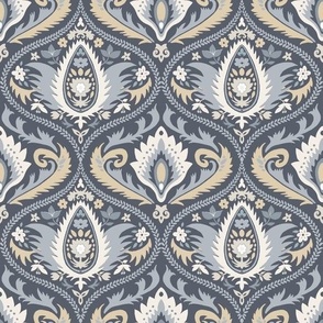 ogee medallions dusty blue | medium