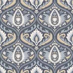 ogee medallions dusty blue | small