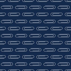 Paper Clips on Navy