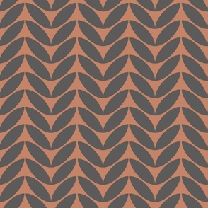 Mid century modern geometric leaves in neutral dark brown