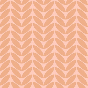 Mid century modern geometric leaves in pink and tan