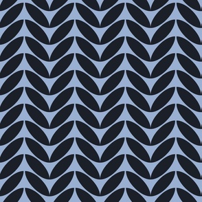 Mid century modern geometric leaves in blue