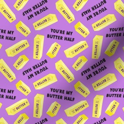 You're my butter half - Butter - butter sticks on purple - LAD21