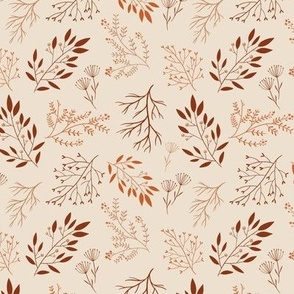 Forest fall leaves in cream