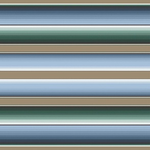 Forest Serape Stripes in Mushroom Taupe, Pine Green and Sky Blue Matching Petal Signature Cotton Solids