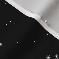 Minimalist snowy night winter wonderland snow winter nights and crystal dreams boho delicate boho nursery design white on black