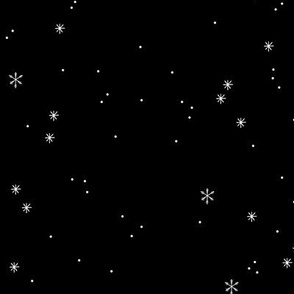 Minimalist snowy night winter wonderland snow winter nights and crystal dreams boho delicate boho nursery design white on black