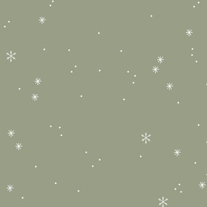 Minimalist snowy night winter wonderland snow winter nights and crystal dreams boho delicate boho nursery design white on sage green