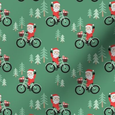 Santa Bike Ride - Green, Medium Scale