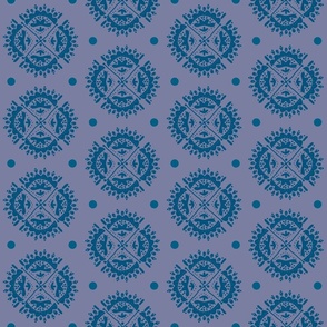 Medallion Design in blue and purple