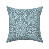 Pomegranate Block Print - in teal blue green