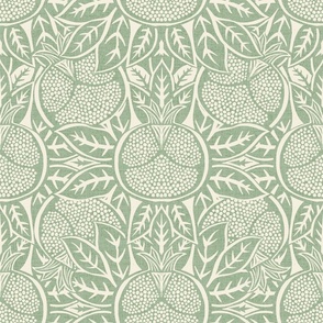 Pomegranate Block Print - in sage green