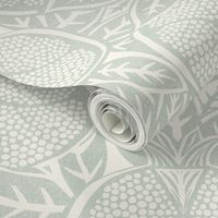 Pomegranate Block Print - in silver sage green