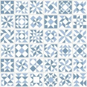 Quilting Squares in Sky Blue Patchwork Quilter Folksy - Small Scale